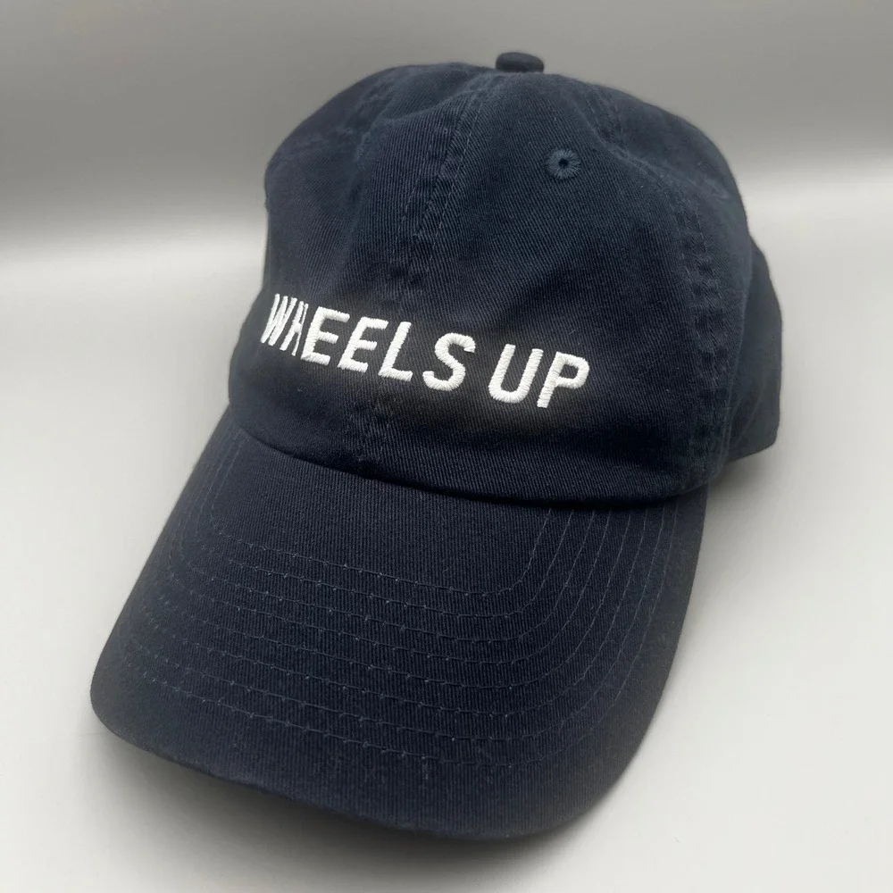 Wheels Up Private Aviation Baseball Cap Navy Blue Cotton Adjustable Hat 8760 USA